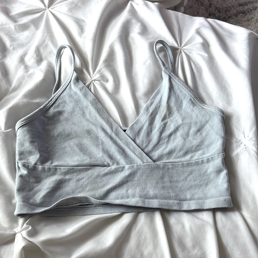 blue kind of worn brandy top, still tight on a size small
